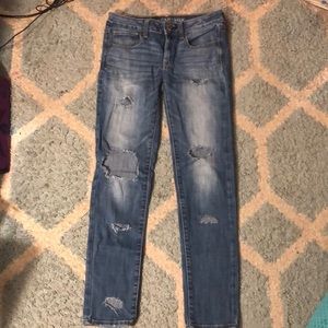 Hand painted, Distressed Jeans